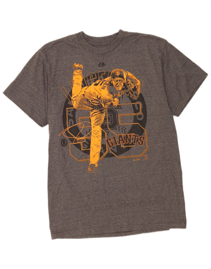 Majestic Mens Giants Graphic T-Shirt Top Medium Grey Cotton