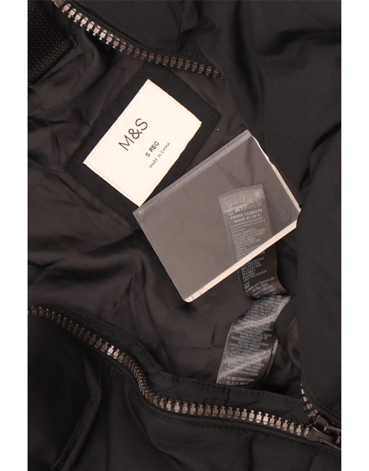 Marks & Spencer Mens Padded Jacket UK 36 Small Black Polyester