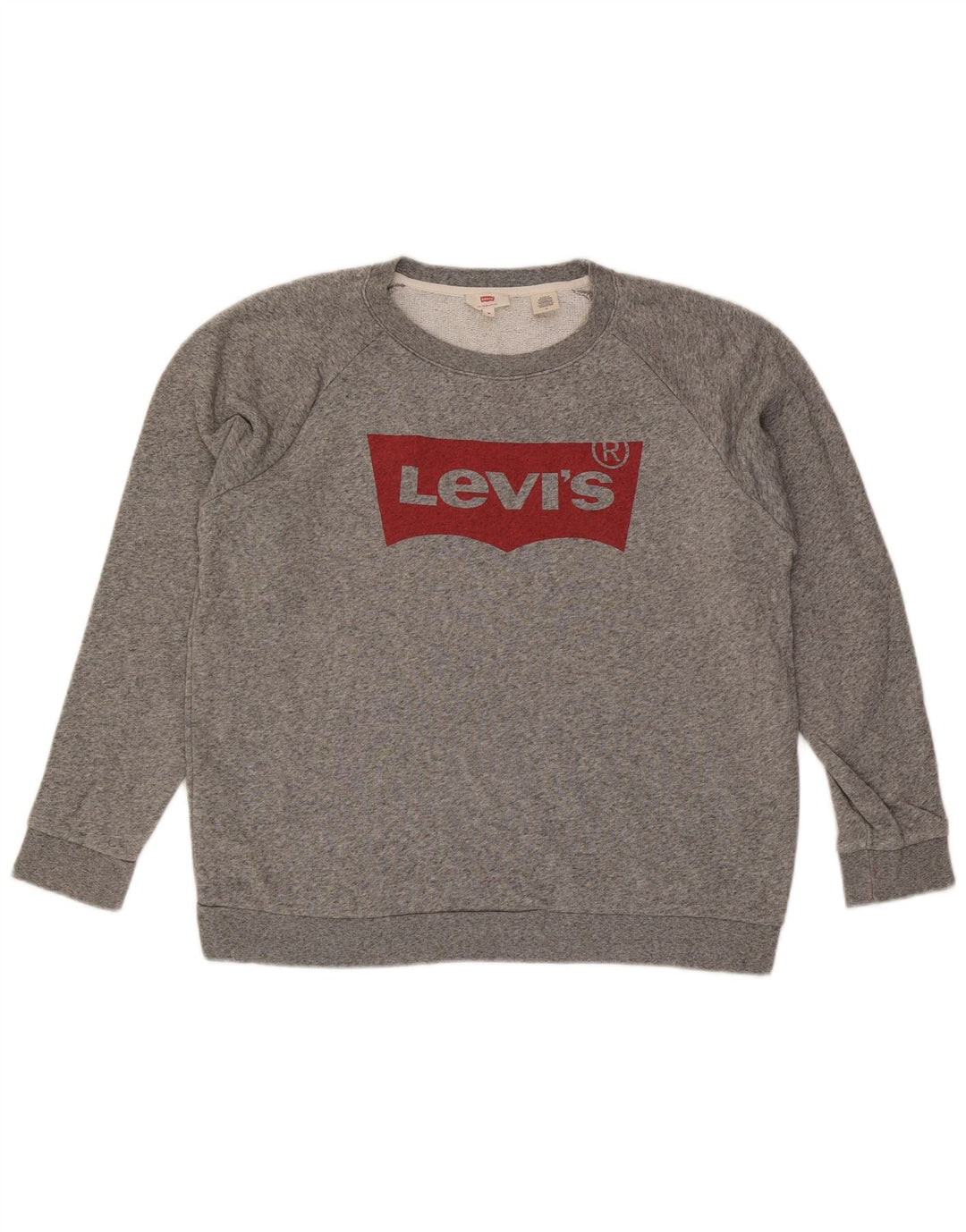 Levi's Mens Graphic Sweatshirt Jumper Medium Grey Flecked Cotton