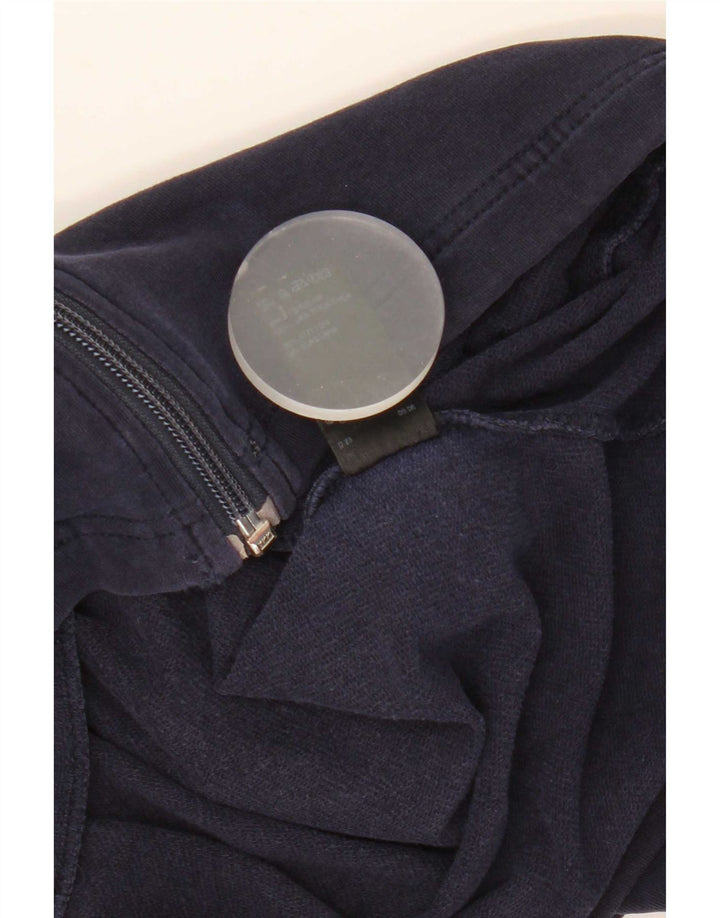 Marks & Spencer Womens Tracksuit Top Jacket UK 14 Large Navy Blue Cotton