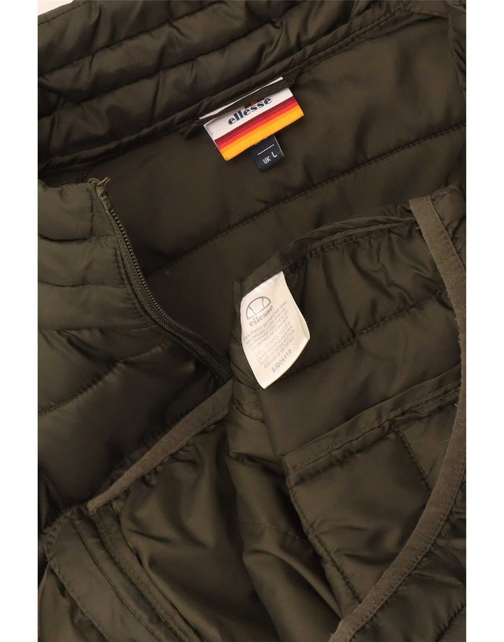 Ellesse Mens Padded Jacket UK 40 Large Khaki Polyester