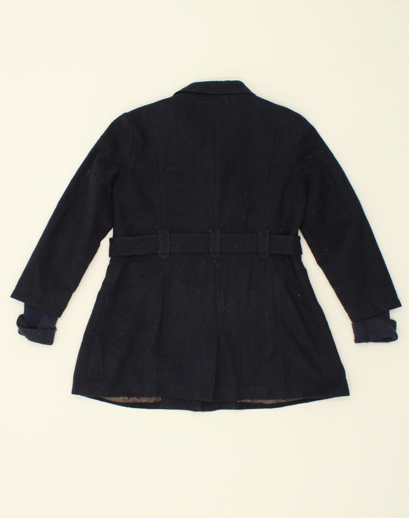 TOMMY HILFIGER Womens Overcoat UK 14 Large Navy Blue Cotton | Vintage Tommy Hilfiger | Thrift | Second-Hand Tommy Hilfiger | Used Clothing | Messina Hembry 