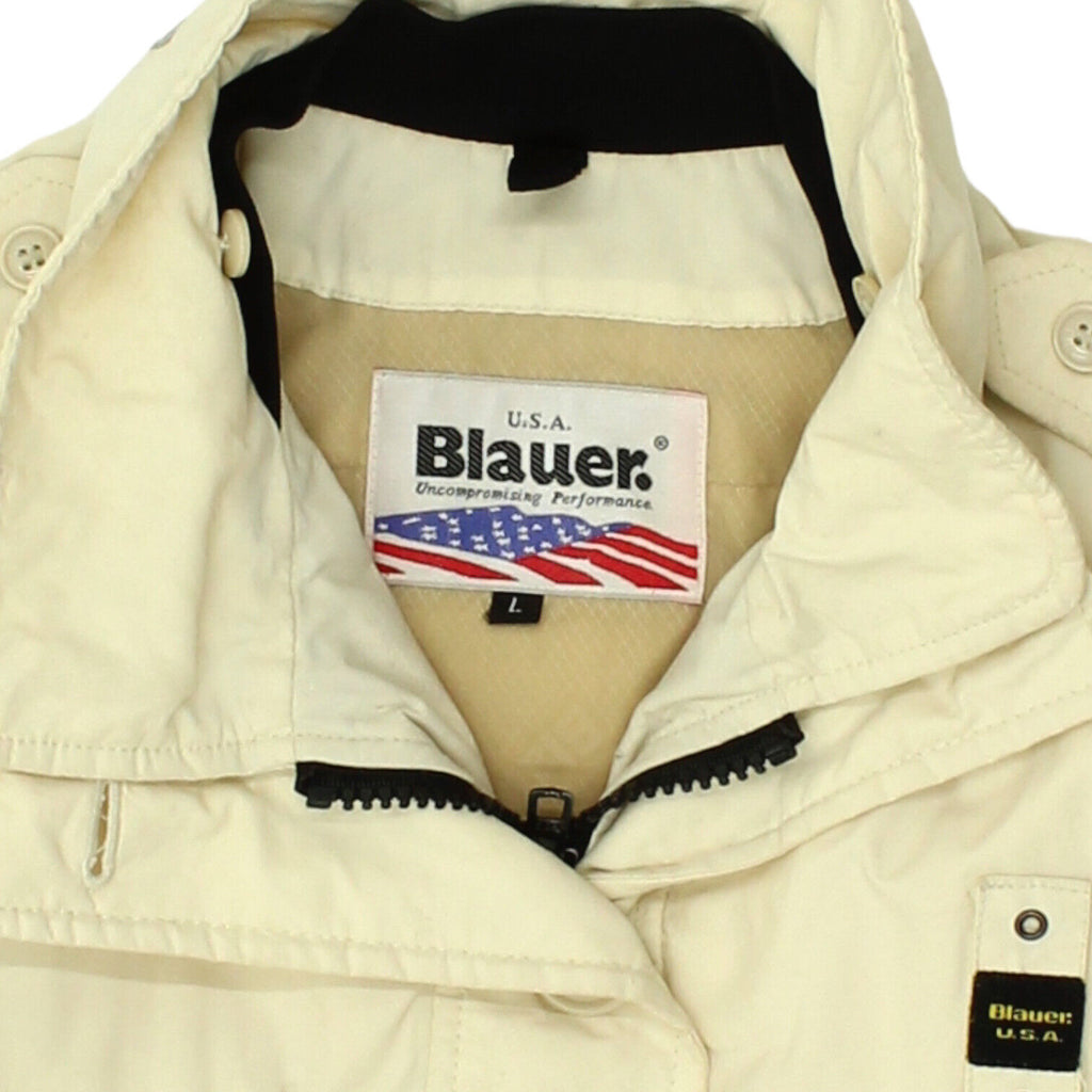 Blauer USA Womens Beige Padded Utility Jacket | Vintage High End Designer VTG | Vintage Messina Hembry | Thrift | Second-Hand Messina Hembry | Used Clothing | Messina Hembry 