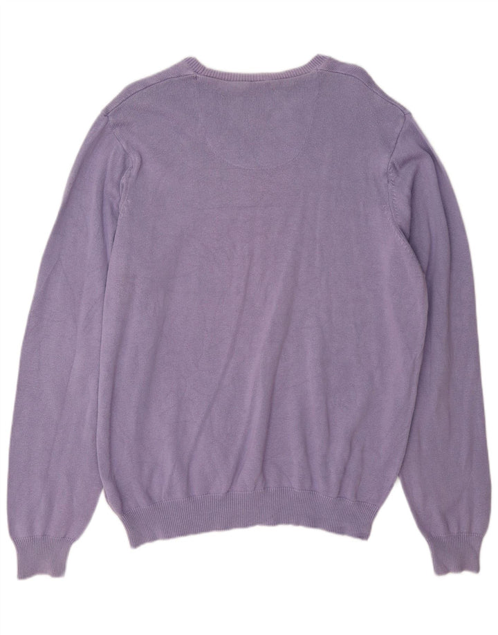 Marks & Spencer Mens Blue Harbour Boat Neck Jumper Sweater Large Purple