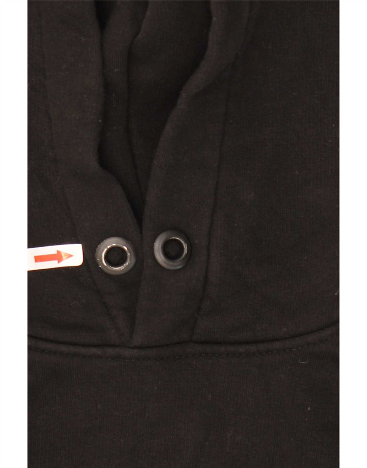 Essential Mens Graphic Hoodie Jumper Medium Black Cotton