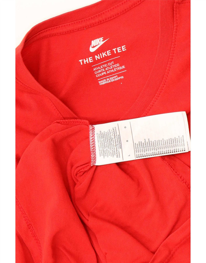 Nike Mens Athletic Cut T-Shirt Top Large Red Cotton