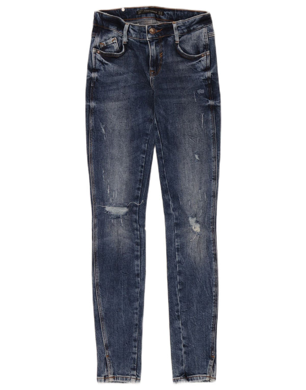 Zara Womens Trafaluc Distressed Skinny Jeans EU 32 2XS W22 L30 Blue