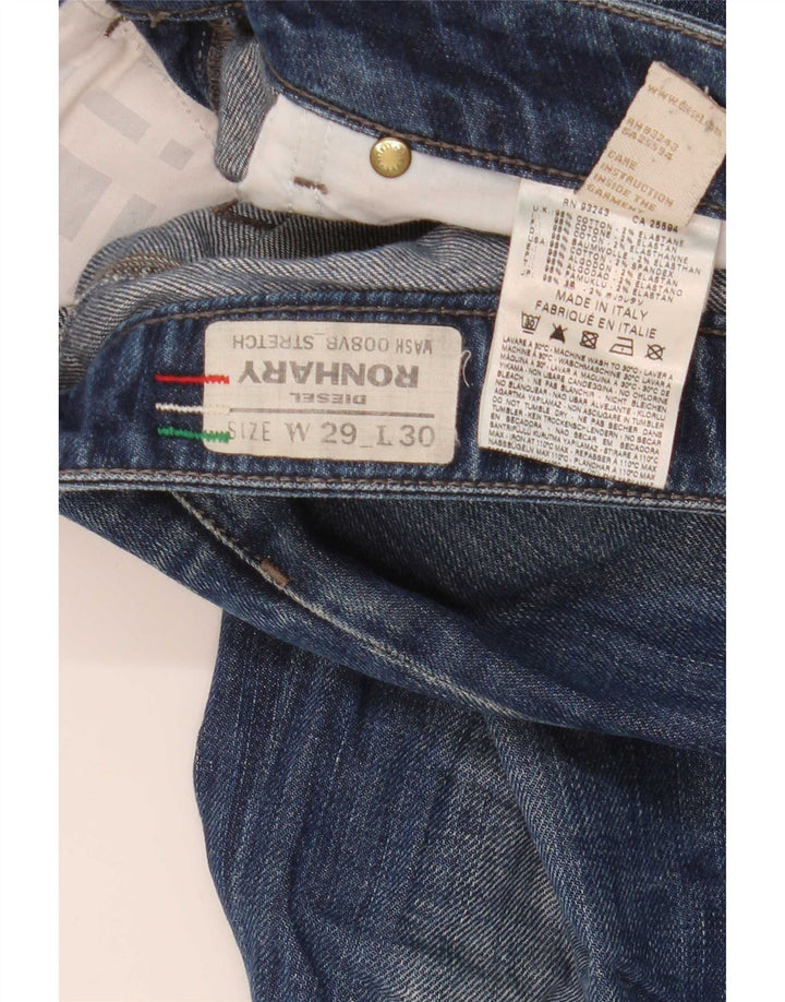 Diesel Mens Ronhary Stretch Bootcut Jeans W29 L30 Navy Blue Cotton