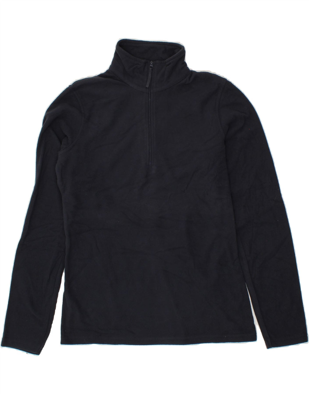 MOUNTAIN WAREHOUSE Womens Zip Neck Fleece Jumper UK 14 Medium Navy Blue Vintage Mountain Warehouse and Second-Hand Mountain Warehouse from Messina Hembry 
