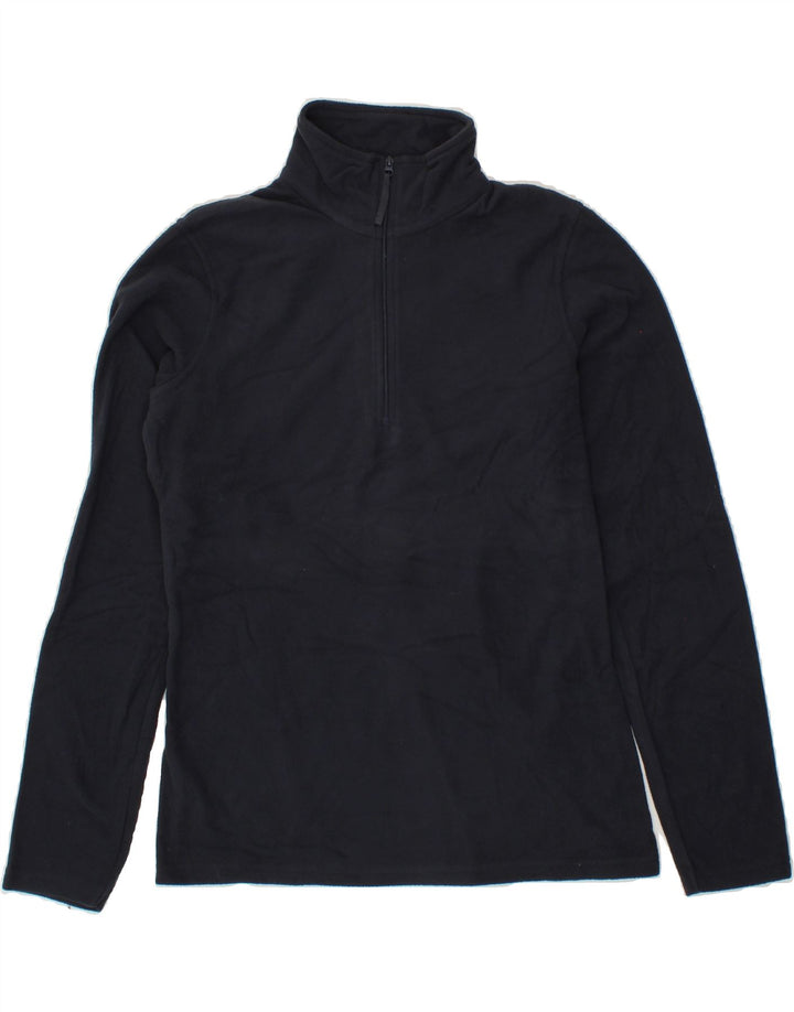 MOUNTAIN WAREHOUSE Womens Zip Neck Fleece Jumper UK 14 Medium Navy Blue Vintage Mountain Warehouse and Second-Hand Mountain Warehouse from Messina Hembry 
