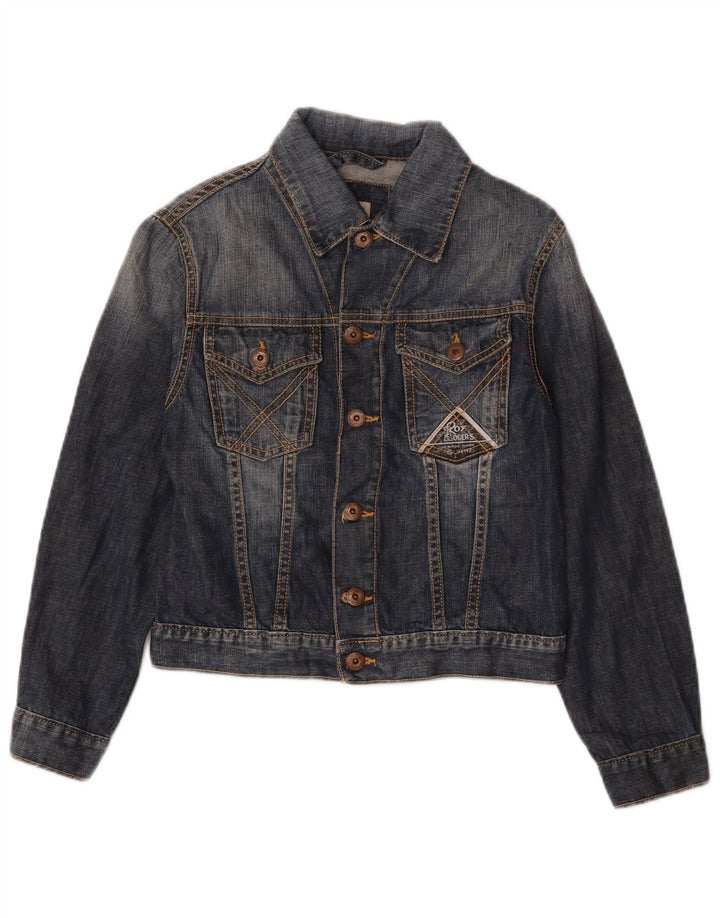 Roy Rogers Womens Crop Denim Jacket UK 8 Small Blue Cotton