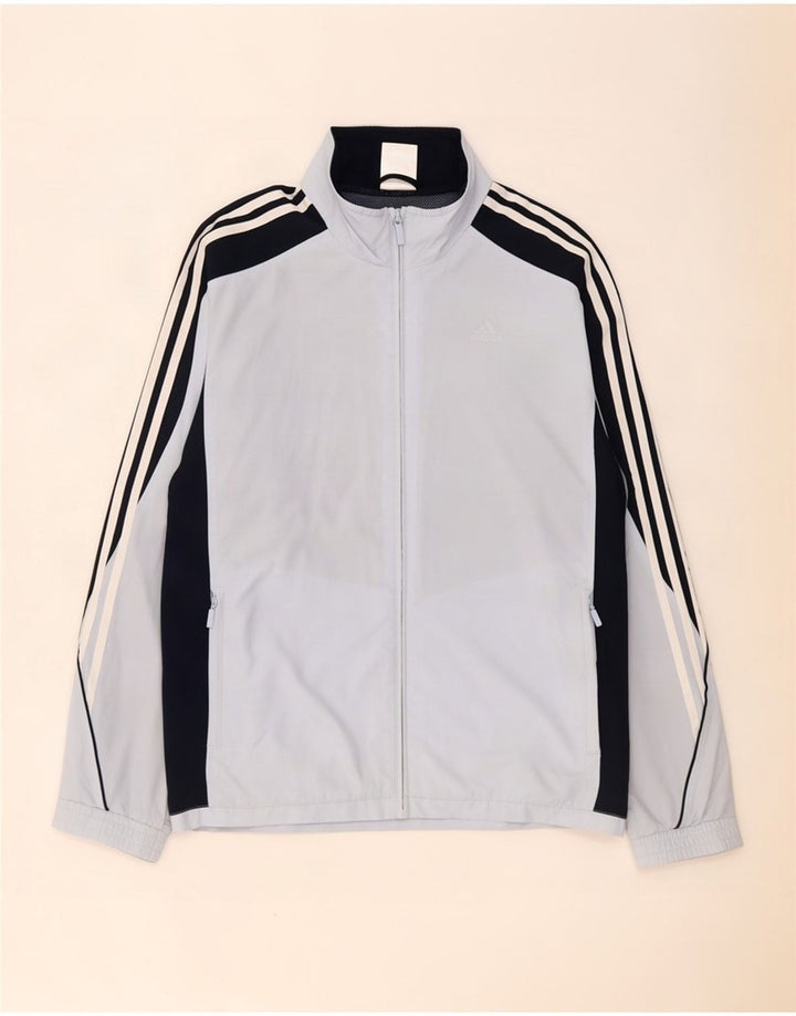 Adidas Mens Tracksuit Top Jacket Medium Blue Colourblock Polyester