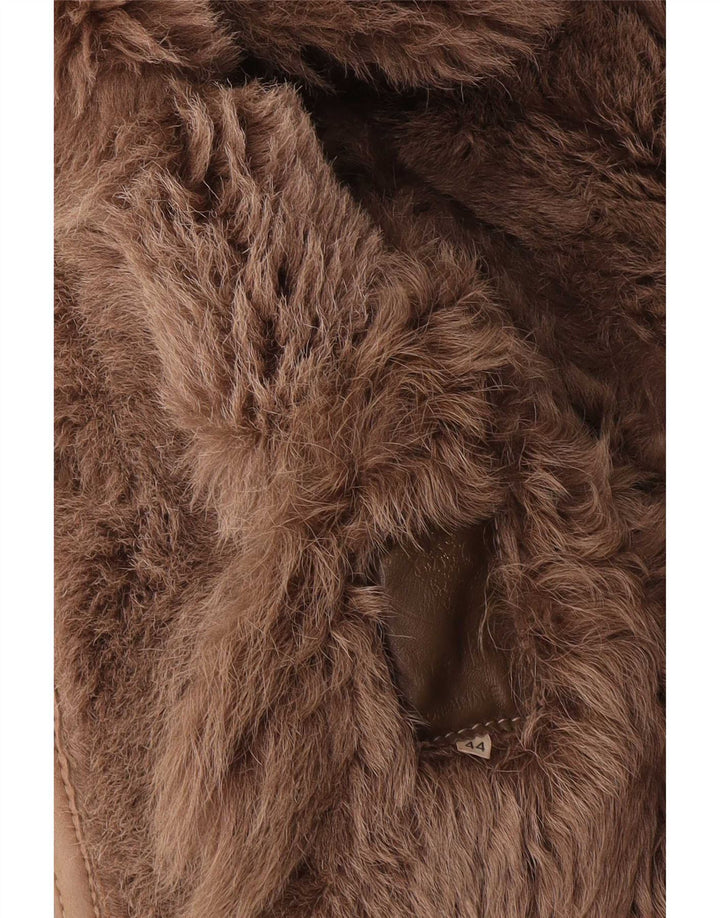 Vintage Womens Shearling Coat IT 44 Medium Beige