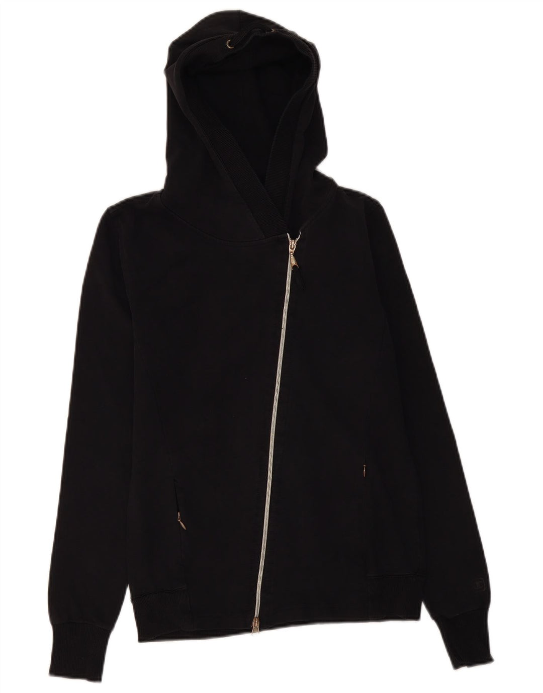 CHAMPION Womens Zip Hoodie Sweater UK 12 Medium Black