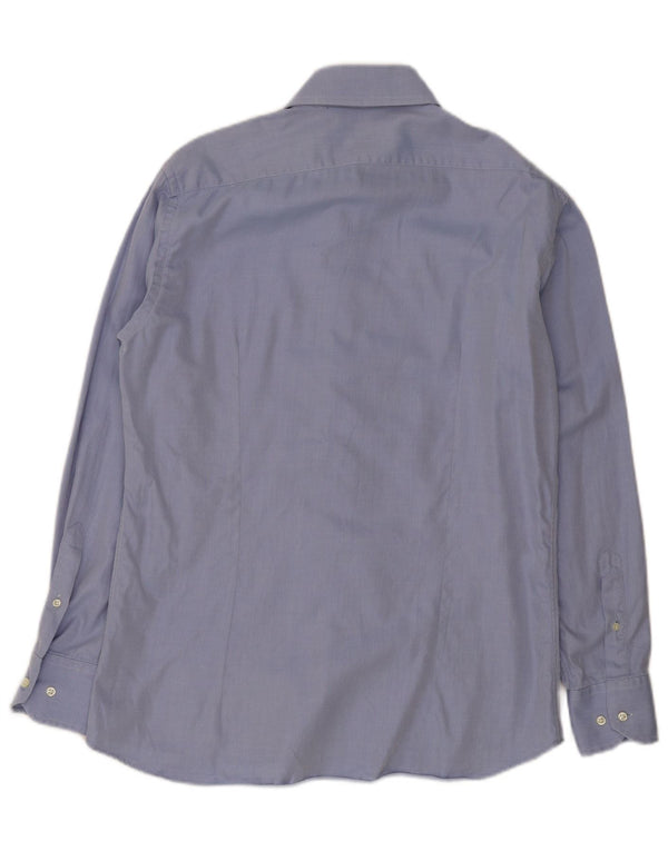 Vintage Mens Shirt Size 41 16 Large Blue Pinstripe Cotton
