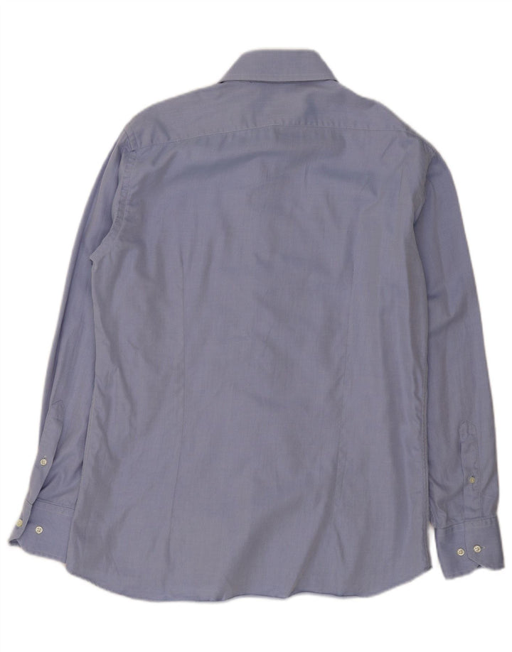 Vintage Mens Shirt Size 41 16 Large Blue Pinstripe Cotton