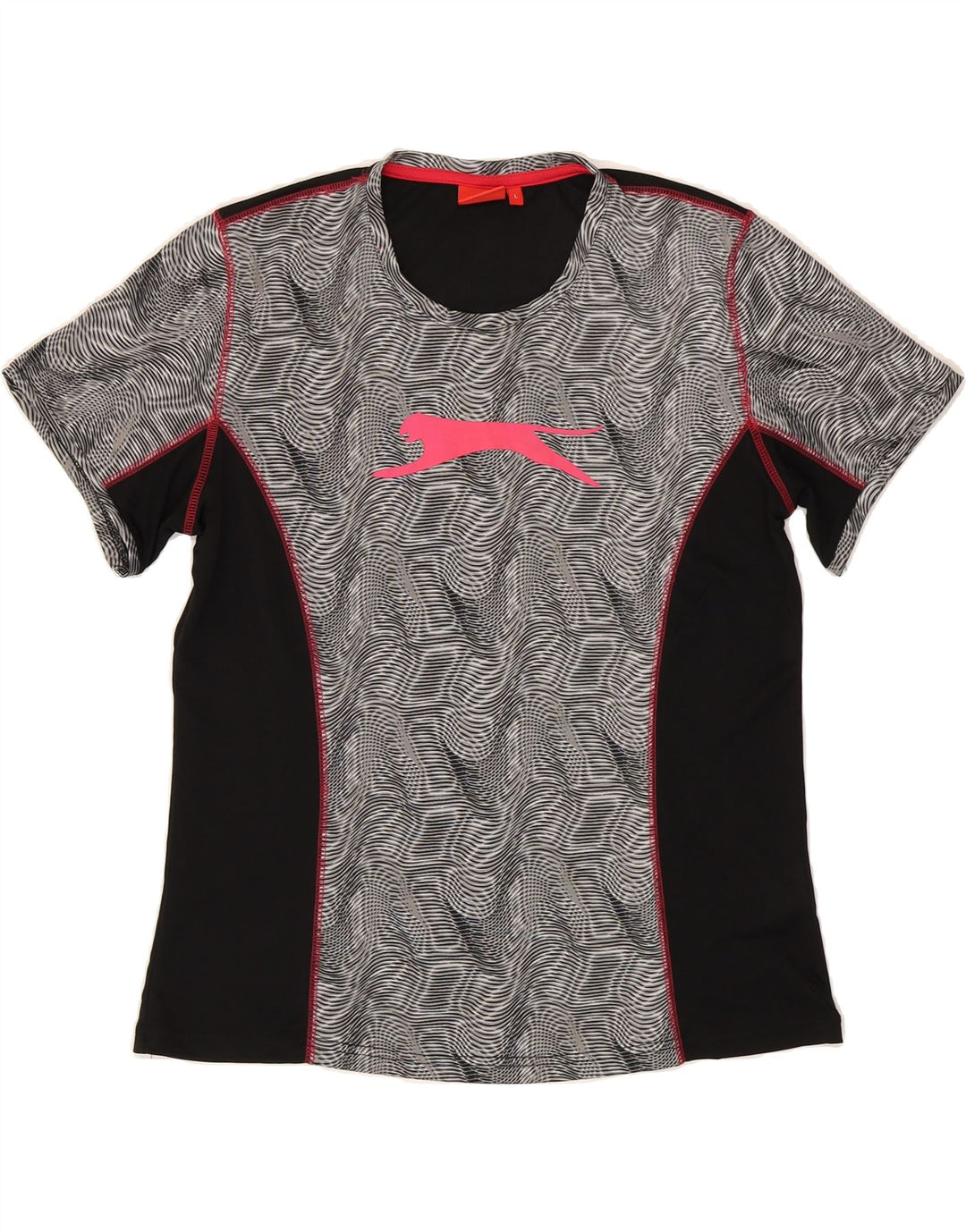 SLAZENGER Womens Graphic T-Shirt Top UK 16 Large Black Colourblock Vintage Slazenger and Second-Hand Slazenger from Messina Hembry 