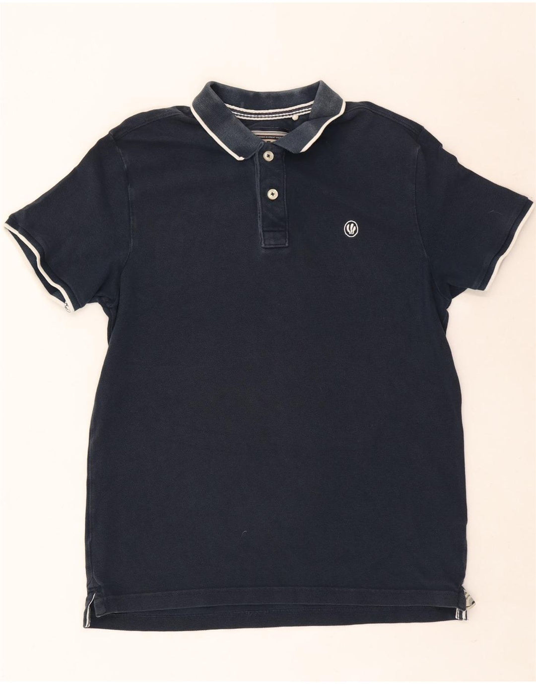 Fat Face Mens Polo Shirt Medium Navy Blue Cotton