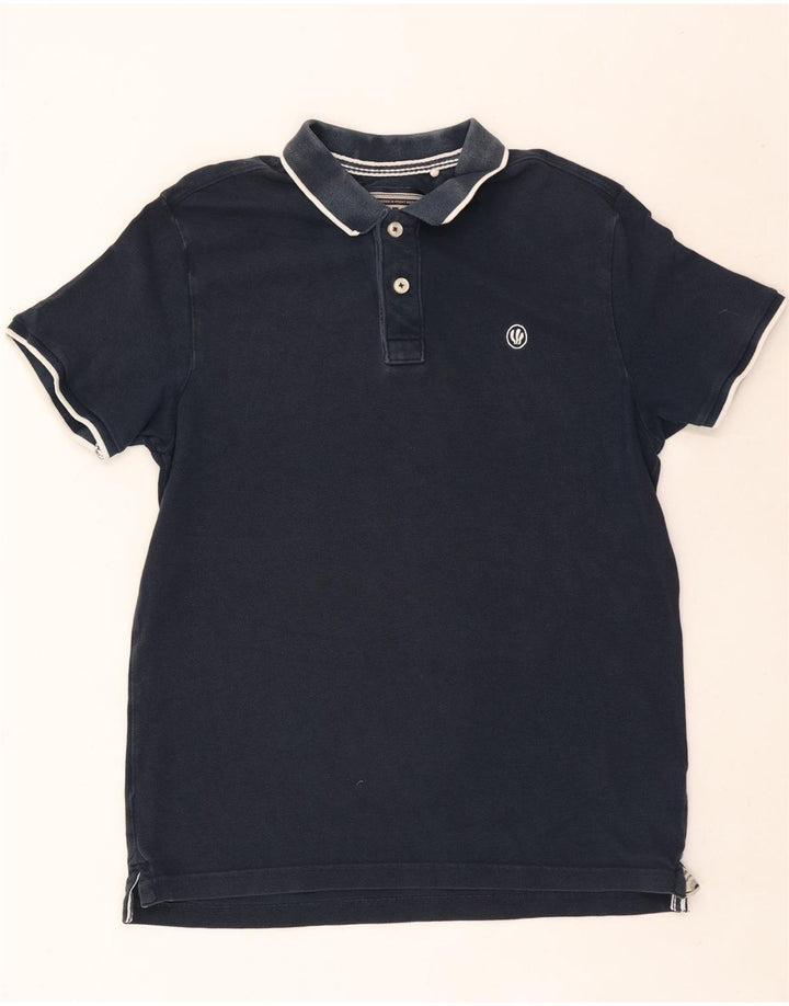 Fat Face Mens Polo Shirt Medium Navy Blue Cotton