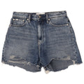 Calvin Klein Womens Denim Distressed Hot Pants W28 Medium Blue Cotton