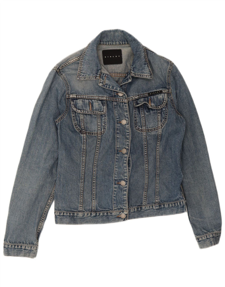 Sisley Womens Denim Jacket UK 10 Small Blue Cotton