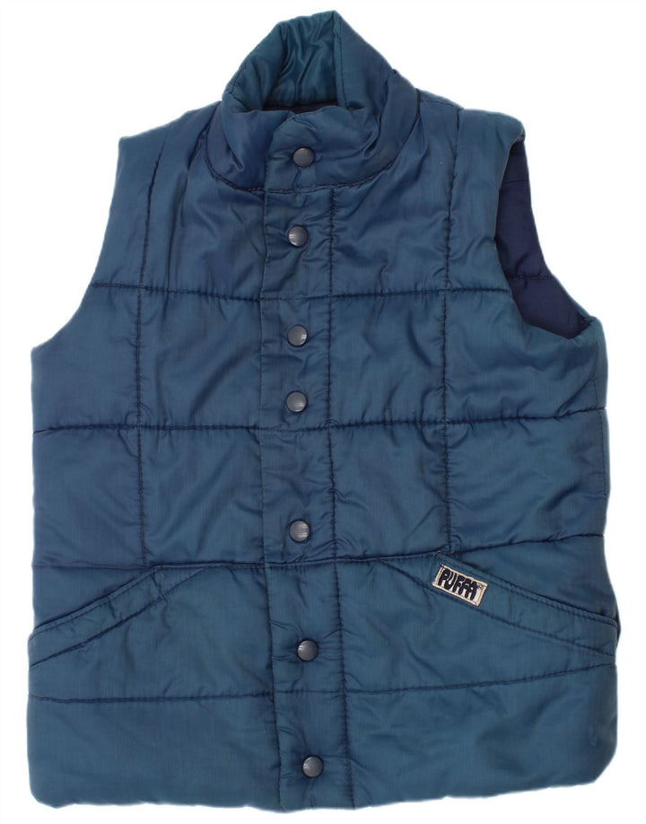 Puffa Boys Padded Gilet 7-8 Years Large Blue Nylon