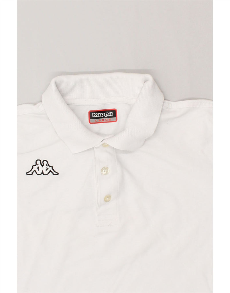 KAPPA Mens Polo Shirt Large White Cotton | Vintage Kappa | Thrift | Second-Hand Kappa | Used Clothing | Messina Hembry 