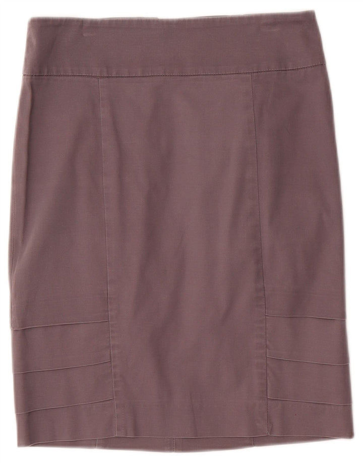 Zara Womens Pencil Skirt XS W26 Grey Cotton