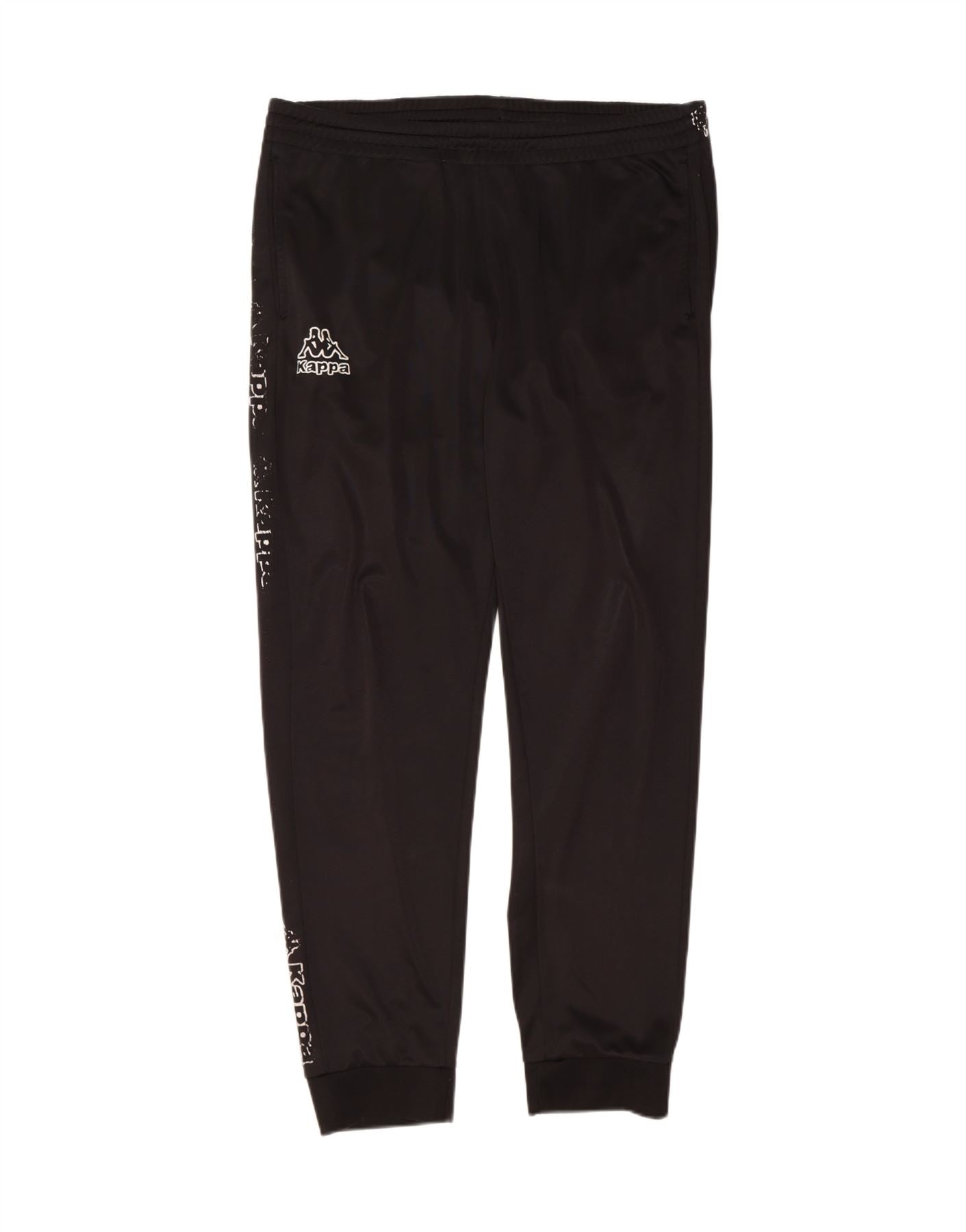 KAPPA Mens Graphic Tracksuit Trousers Joggers XL Black Polyester