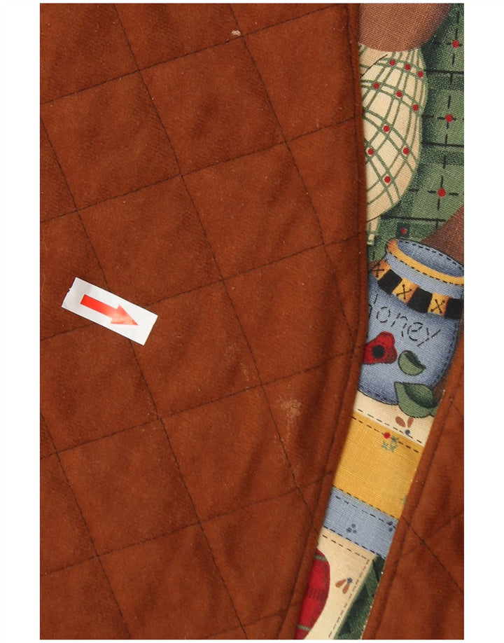 Vintage Womens Graphic Waistcoat UK 16 Large Multicoloured Patchwork