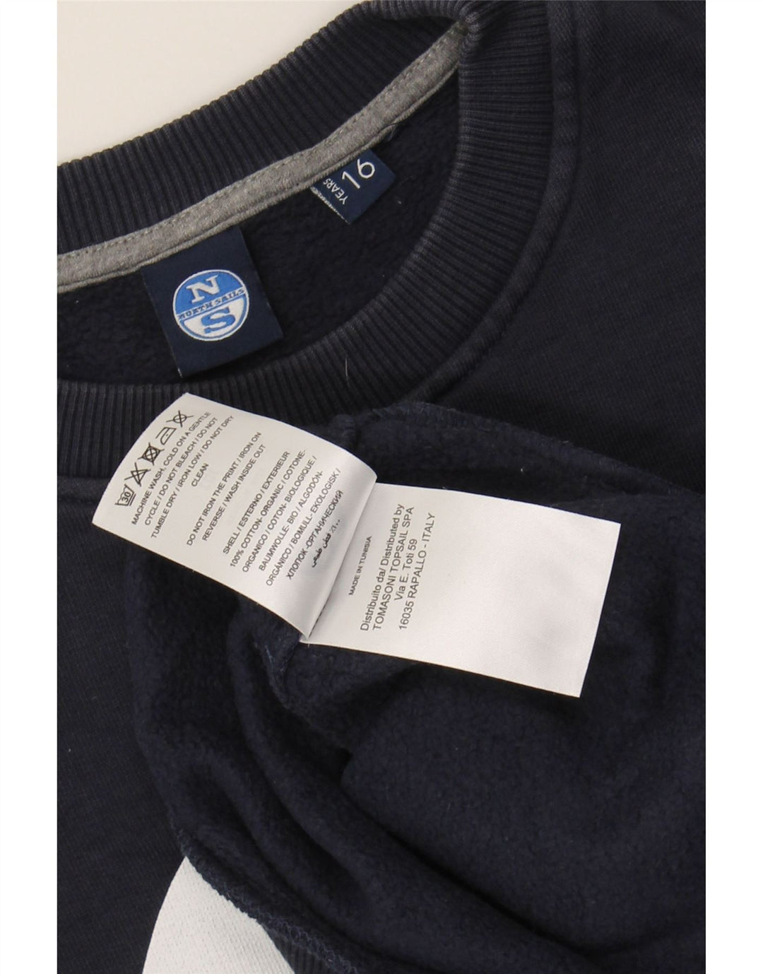 NORTH SAILS Boys Graphic Sweatshirt Jumper 15-16 Years  Navy Blue Cotton