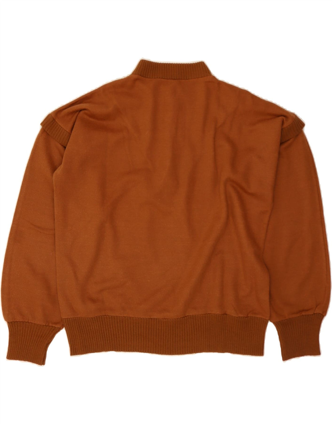 CLAUDE DE PIERRE Mens Button Neck Jumper Sweater Medium Brown Cotton Vintage Claude De Pierre and Second-Hand Claude De Pierre from Messina Hembry 