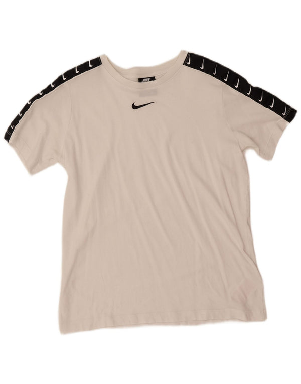 Nike Boys Graphic T-Shirt Top 13-14 Years XL White Colourblock Cotton