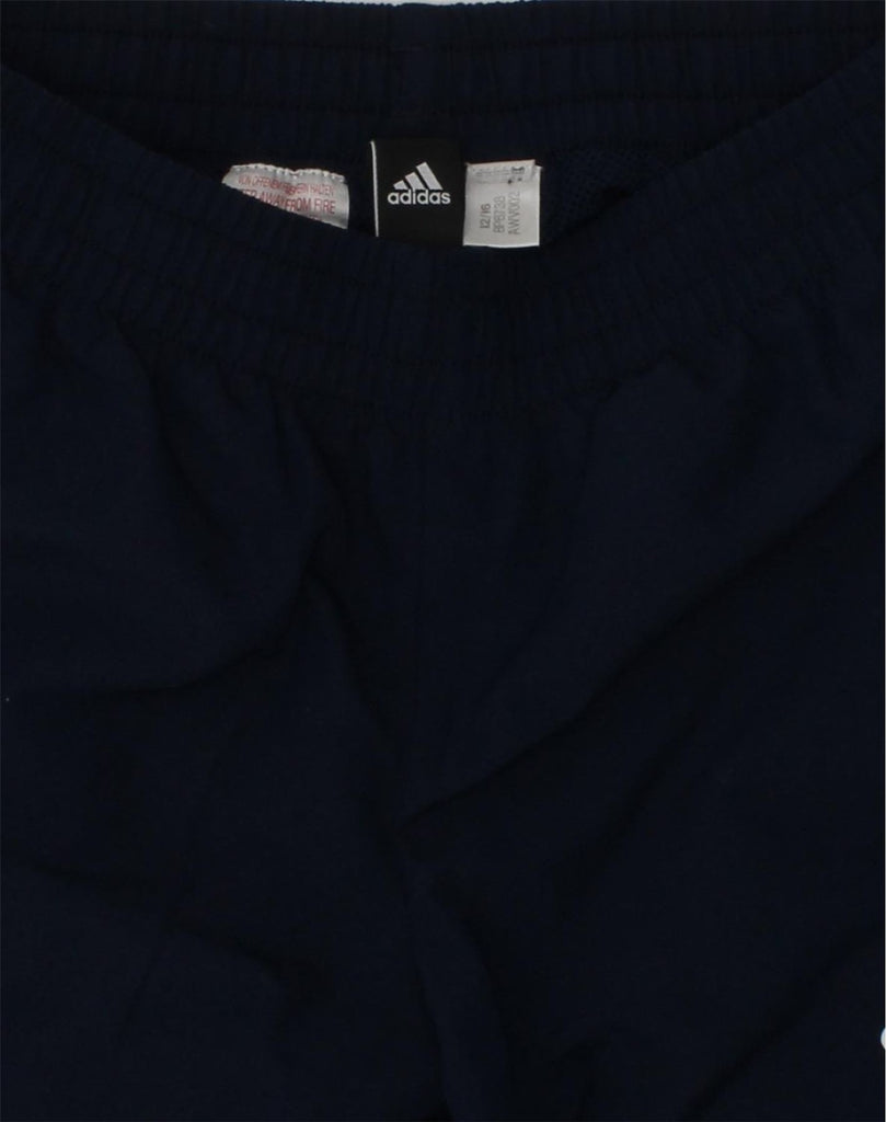 ADIDAS Boys Tracksuit Trousers Joggers 8-9 Years Navy Blue Polyester | Vintage Adidas | Thrift | Second-Hand Adidas | Used Clothing | Messina Hembry 