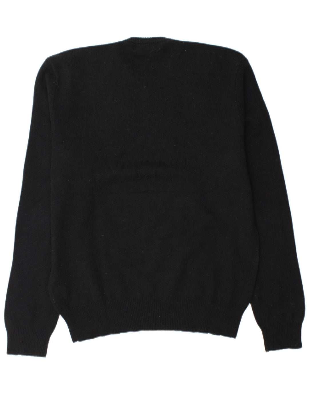 Polo Ralph Lauren Mens V-Neck Jumper Sweater Large Black Lambswool