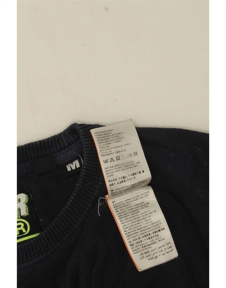 Superdry Mens Graphic T-Shirt Top Medium Navy Blue Cotton