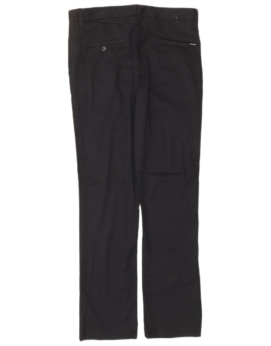 VOLCOM Mens Straight Chino Trousers W30 L30 Black Cotton