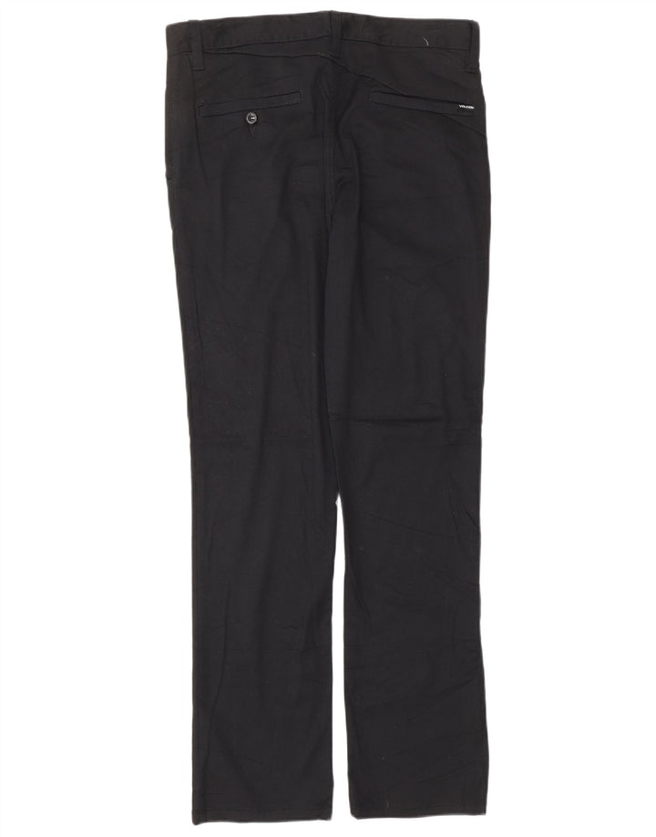 VOLCOM Mens Straight Chino Trousers W30 L30 Black Cotton