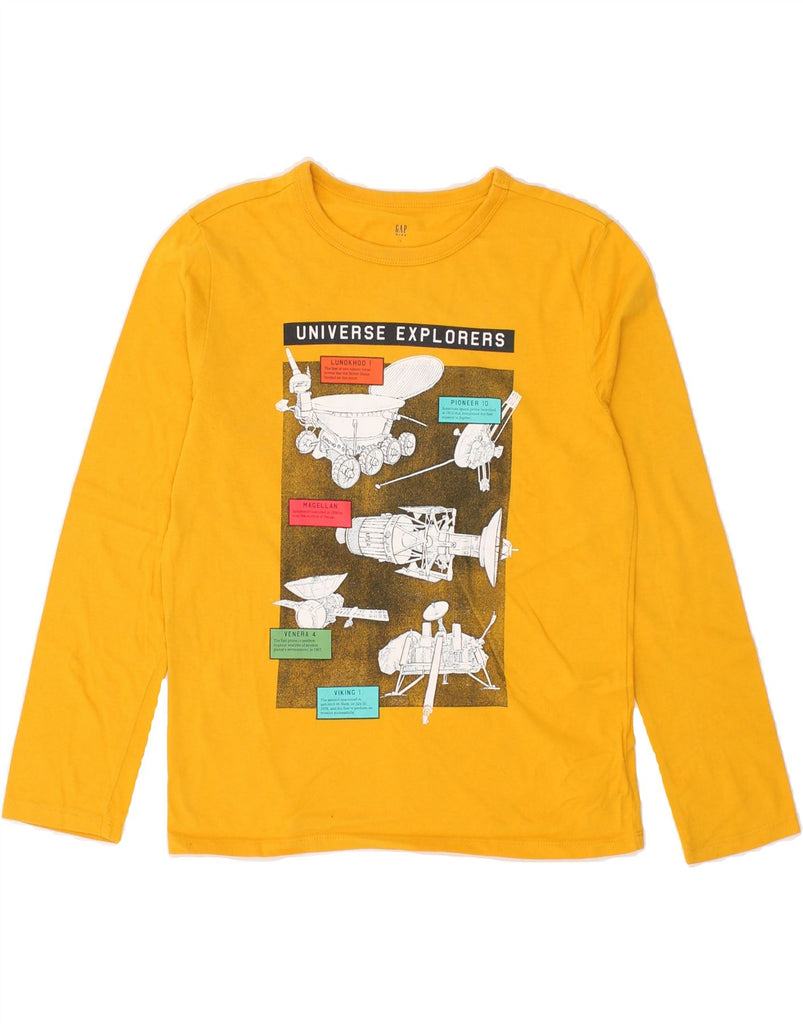 GAP Boys Graphic Top Long Sleeve 10-11 Years Large Yellow Cotton | Vintage Gap | Thrift | Second-Hand Gap | Used Clothing | Messina Hembry 