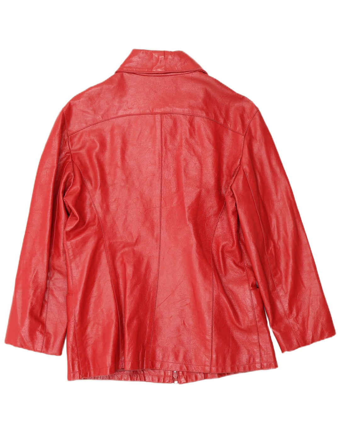 Vintage Womens Leather Jacket UK 14 Medium Red Leather