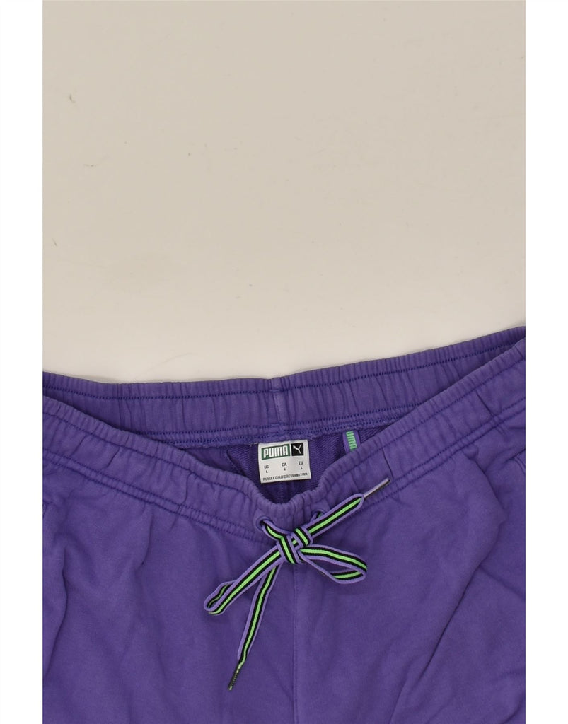 PUMA Mens Sport Shorts Large Purple Cotton | Vintage Puma | Thrift | Second-Hand Puma | Used Clothing | Messina Hembry 