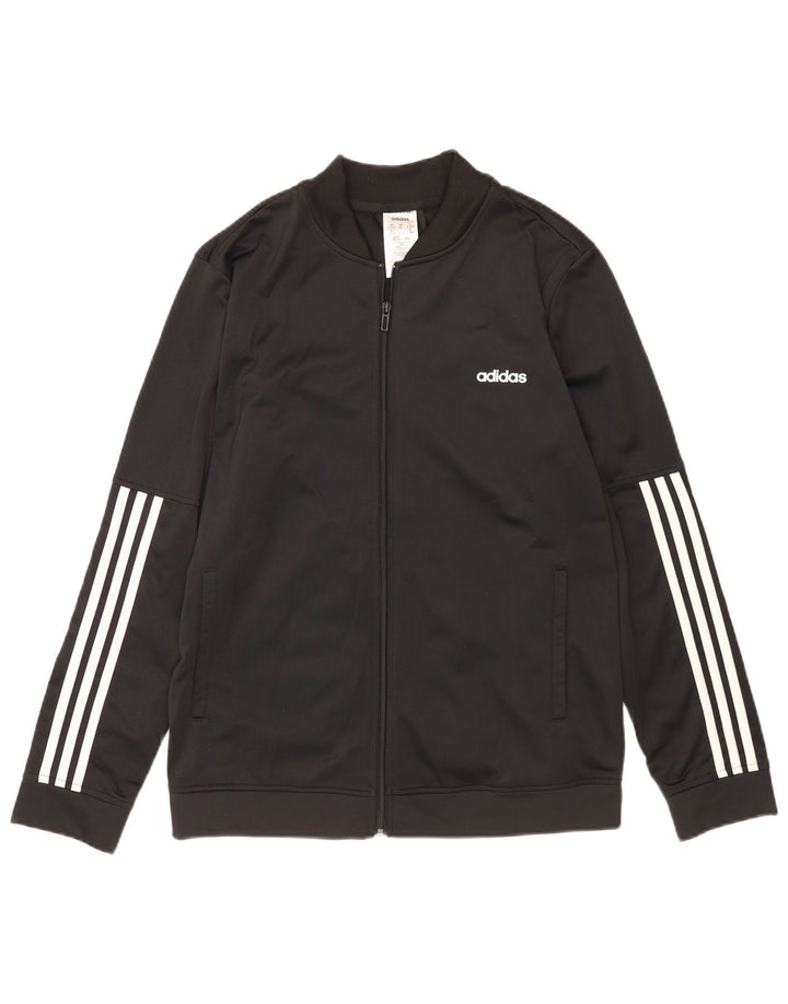 Adidas Womens Tracksuit Top Jacket UK 20/22 XL Black Polyester