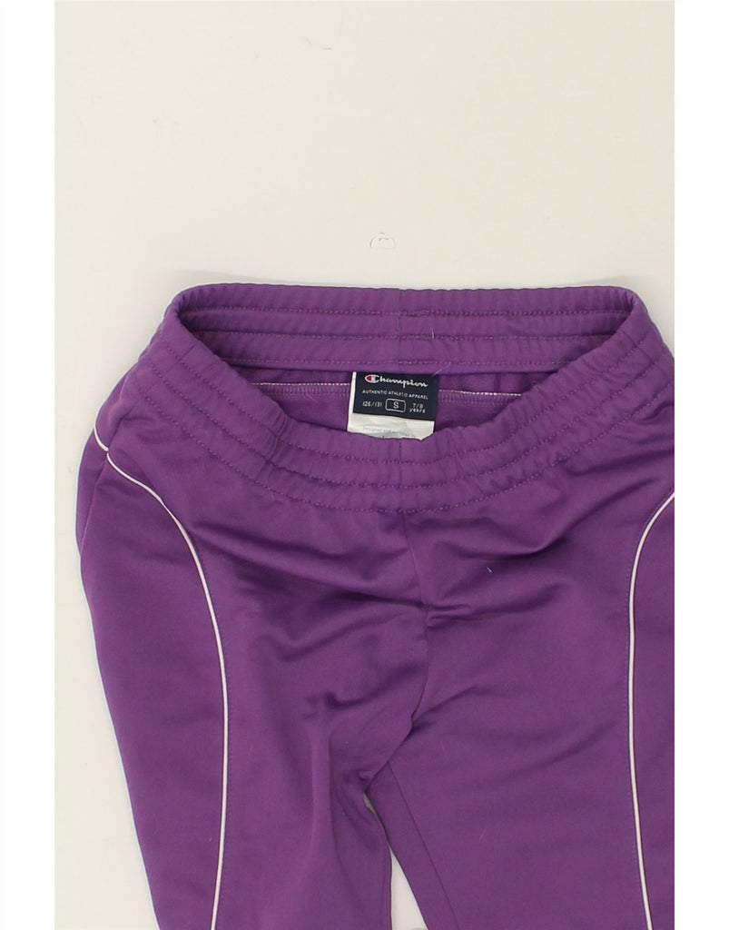 CHAMPION Girls Tracksuit Trousers Joggers 7-8 Years Small Purple Polyester | Vintage Champion | Thrift | Second-Hand Champion | Used Clothing | Messina Hembry 