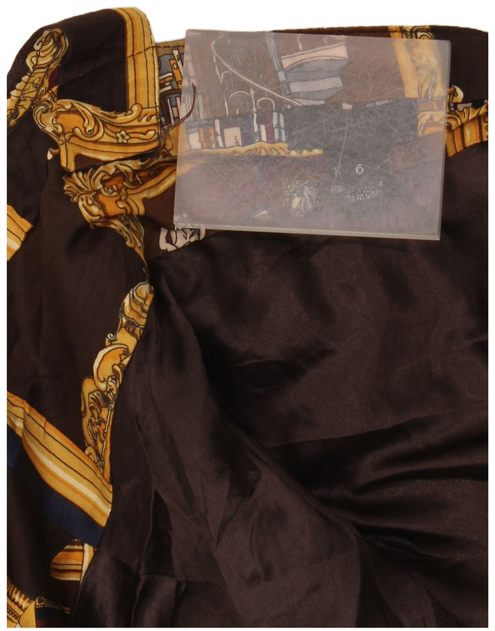 J. Crew Womens Abstract Pattern Halter Dress US 6 Medium Brown Silk