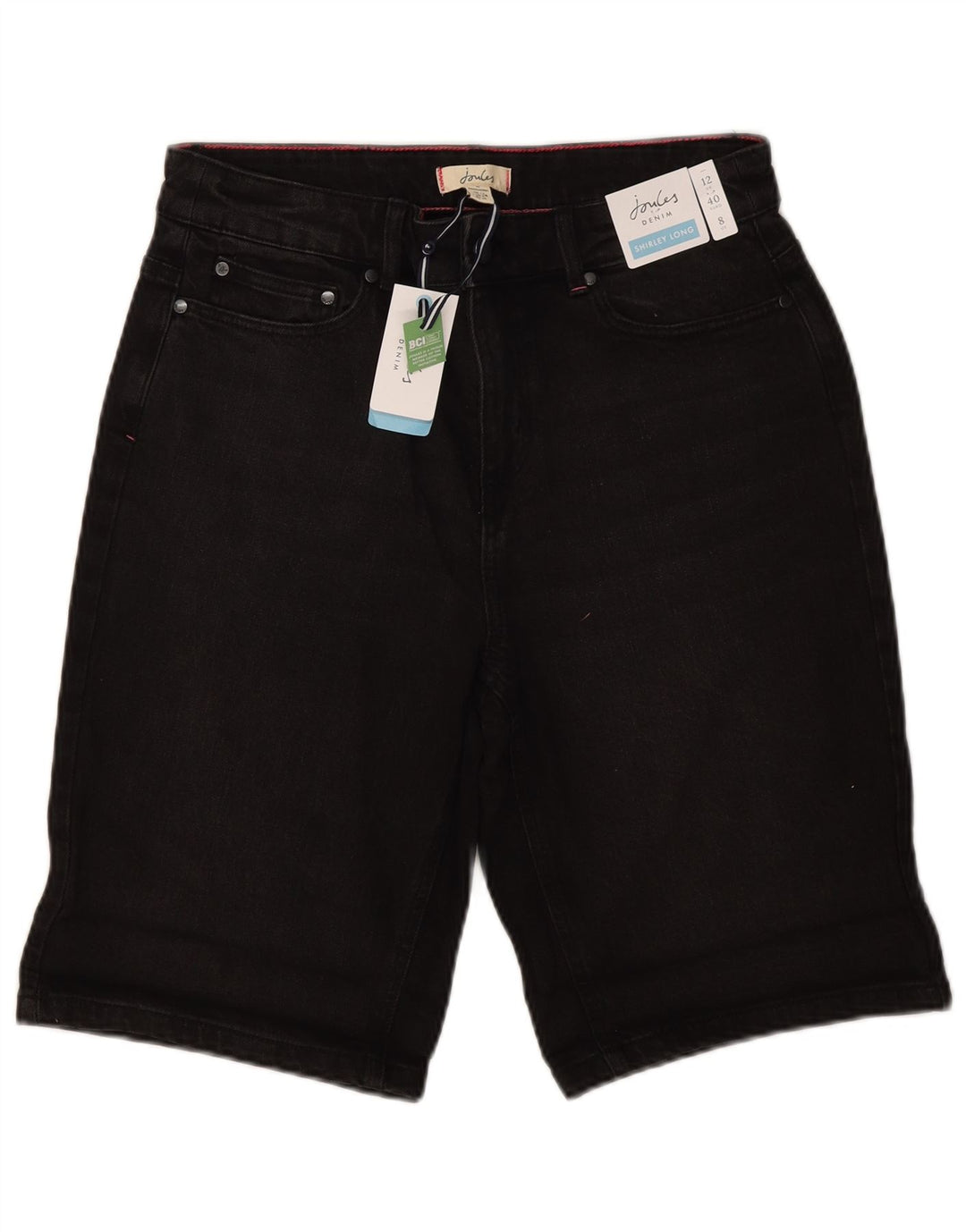 Joules Womens Denim Shorts UK 12 Medium W30  Black Cotton