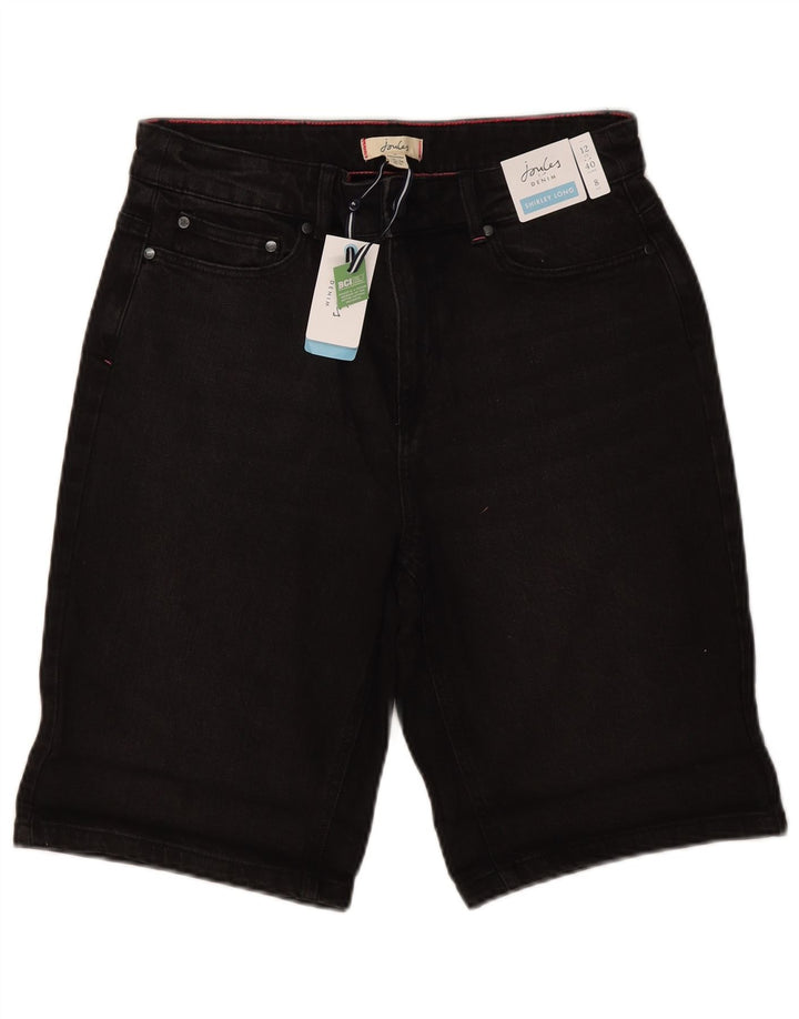 Joules Womens Denim Shorts UK 12 Medium W30  Black Cotton