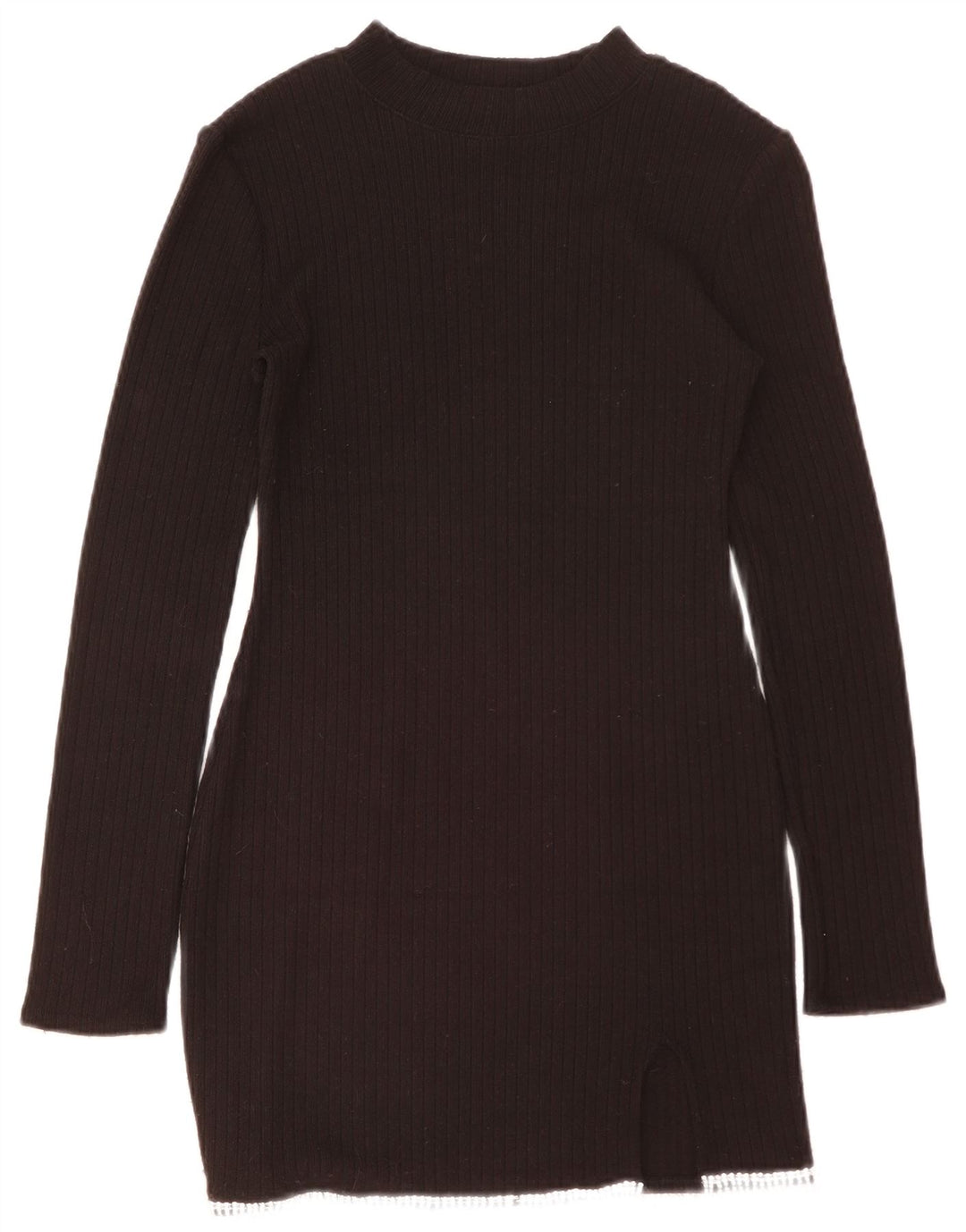 Zara Womens Long Sleeve Jumper Dress UK 12 Medium Black Polyester