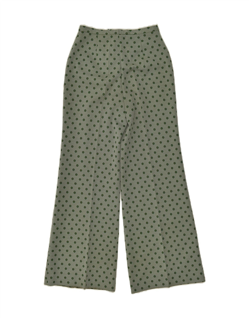 VINTAGE Womens Flare Casual Trousers W26 L32 Green Spotted | Vintage Vintage | Thrift | Second-Hand Vintage | Used Clothing | Messina Hembry 