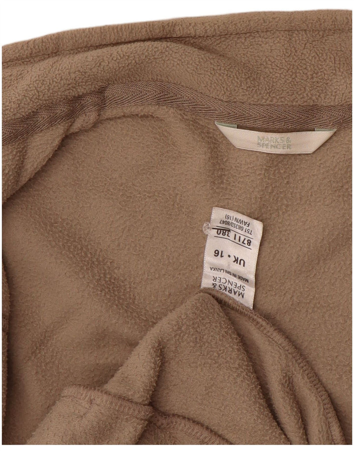 Marks & Spencer Womens Fleece Gilet UK 16 Large Beige Polyester