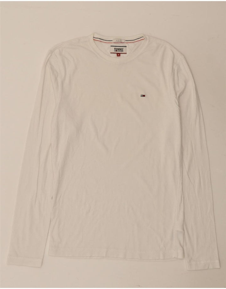 Tommy Hilfiger Mens Slim Fit Top Long Sleeve Medium White Cotton